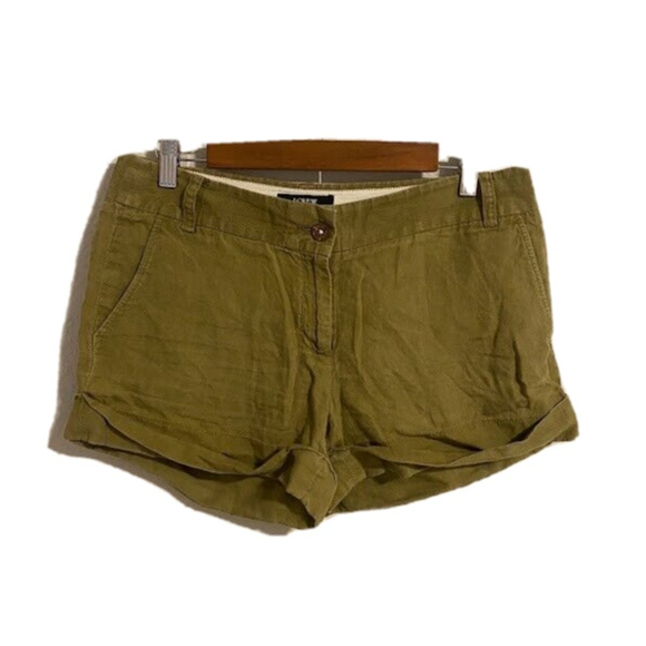 J Crew Baird Mcnutt City Fit Short 8 Brown Khaki 100% Linen Chinos